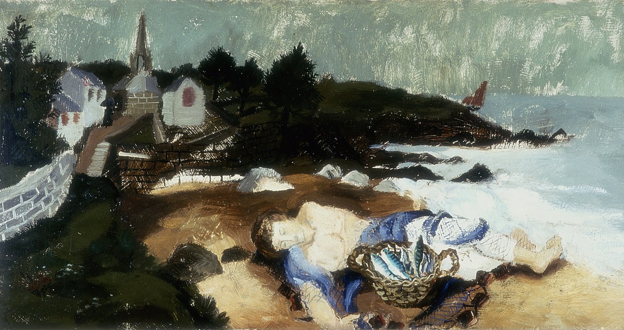 Alvó halász, Ploar, Bretagne, 1930 alkotó: Christopher Wood
