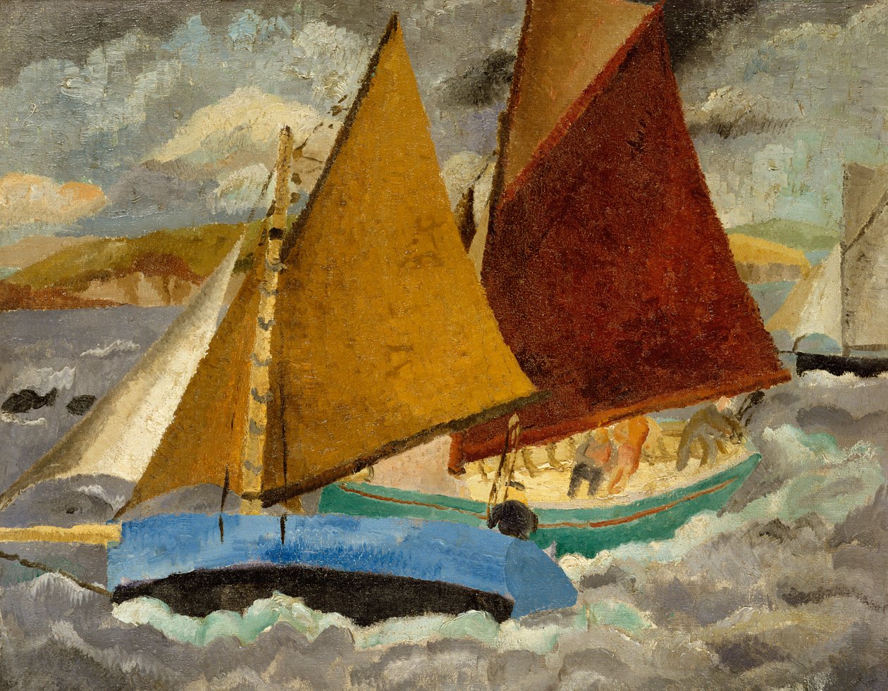 Yacht Race Portscatoban, Cornwallban, 1928 (a 88535 hátoldalára festve) alkotó: Christopher Wood