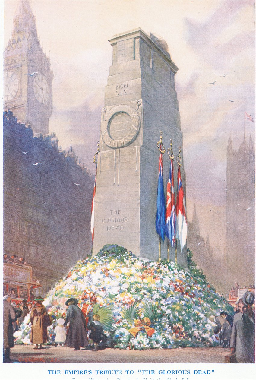 A birodalmak tiszteleg a dicső halottak előtt, a Cassells History of the British People című könyvből, amelyet a Waverley Book Company Limited adott ki, 1940 körül alkotó: Christopher Clark