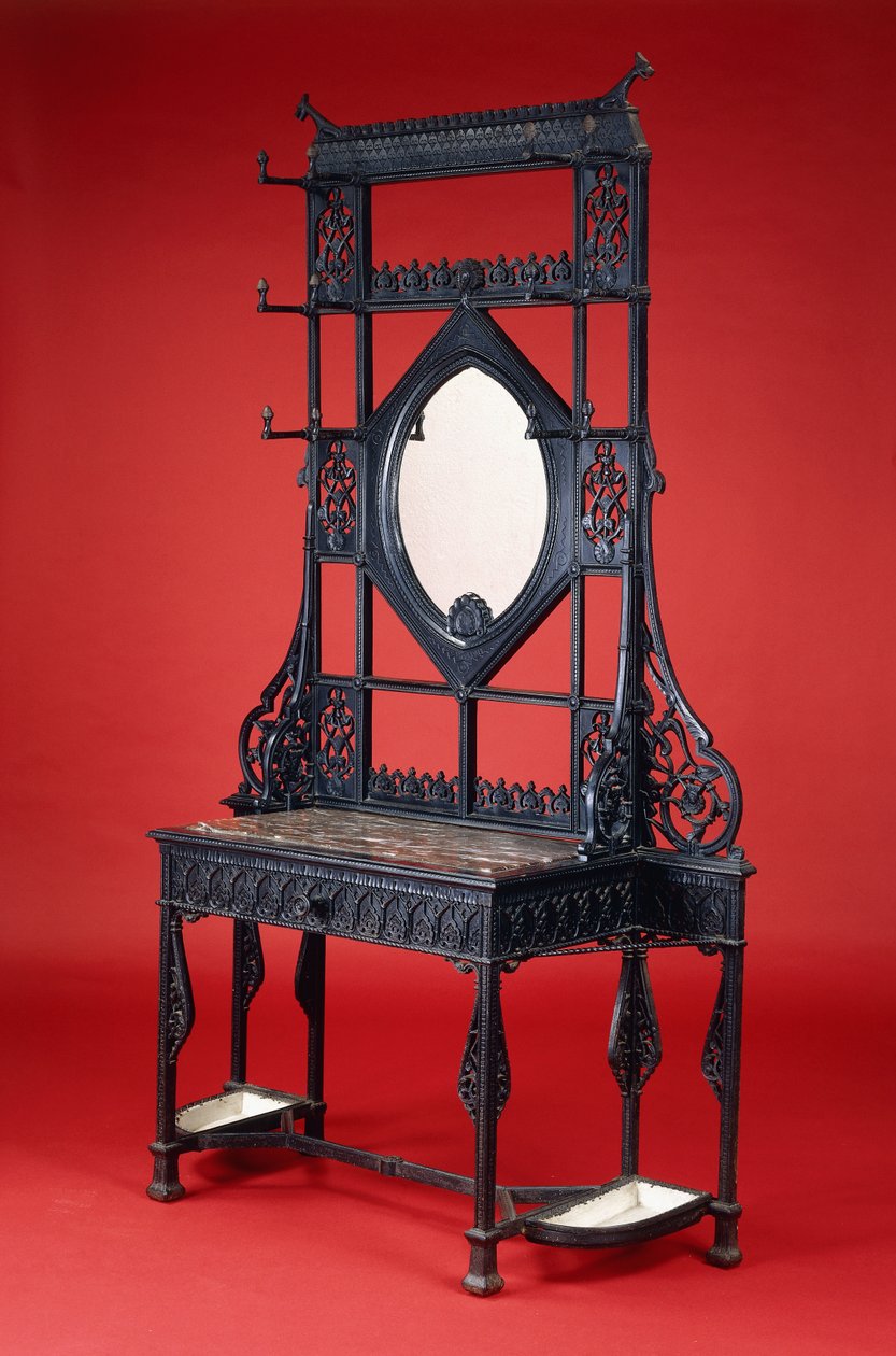 Coalbrookdale öntöttvas előszoba (öntöttvas, márvány, tükör) alkotó: Christopher Dresser