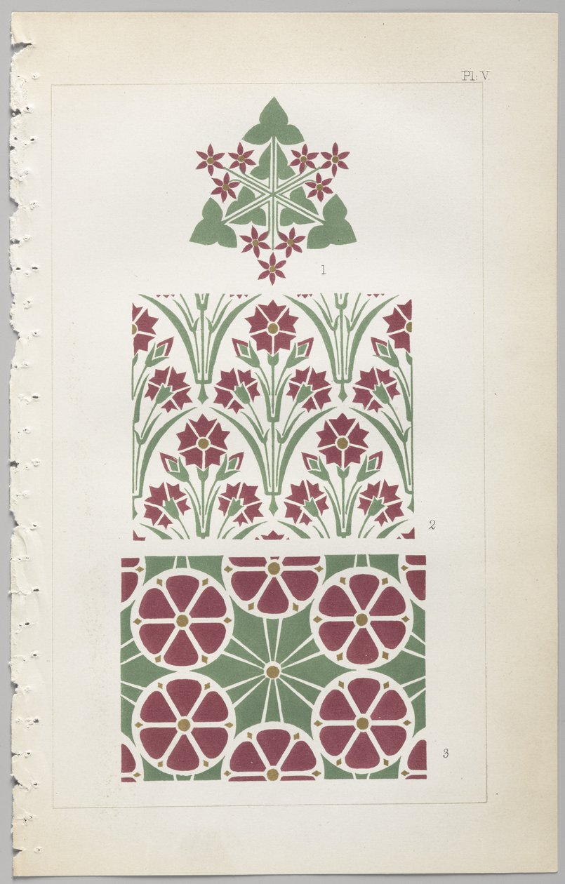A dekoratív tervezés művészete: egy függelék, amely megadja a nap óráit, amikor a virágok nyílnak, kiadó: Day & Son, London, 1862 alkotó: Christopher Dresser