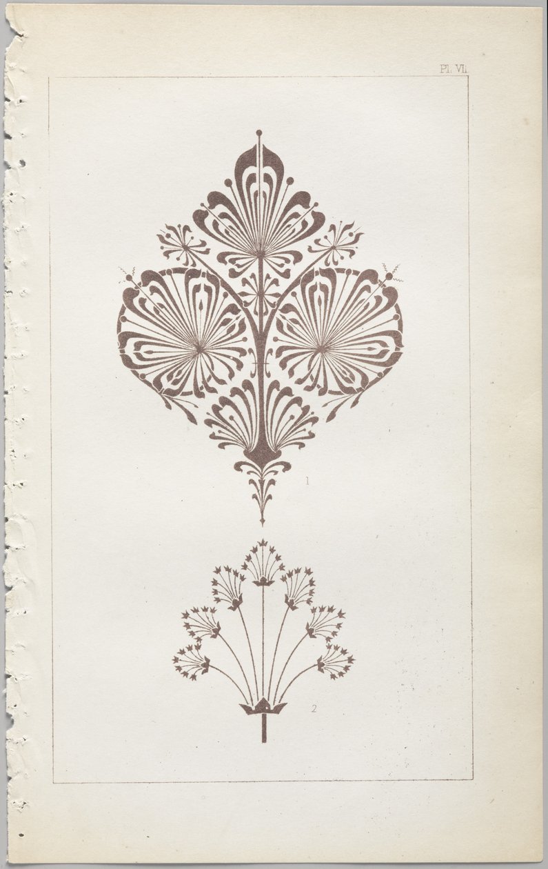 A dekoratív tervezés művészete: egy függelék, amely megadja a nap óráit, amikor a virágok nyílnak, kiadó: Day & Son, London, 1862 alkotó: Christopher Dresser