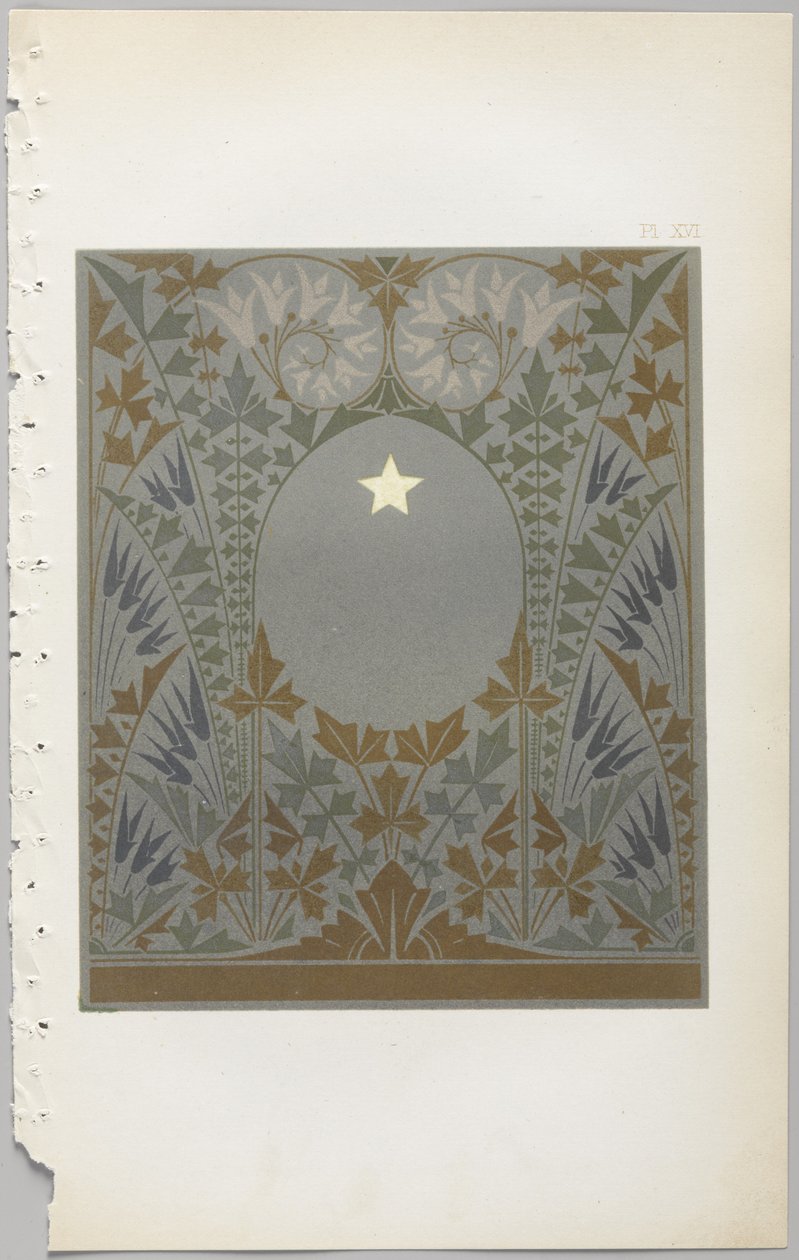 A dekoratív tervezés művészete: egy függelék, amely megadja a nap óráit, amikor a virágok nyílnak, kiadó: Day & Son, London, 1862 alkotó: Christopher Dresser