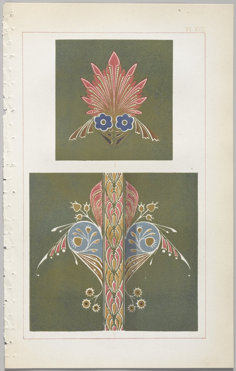 A dekoratív tervezés művészete: egy függelék, amely megadja a nap óráit, amikor a virágok nyílnak, kiadó: Day & Son, London, 1862 alkotó: Christopher Dresser