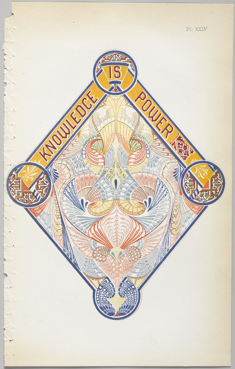 A dekoratív tervezés művészete: egy függelék, amely megadja a nap óráit, amikor a virágok nyílnak, kiadó: Day & Son, London, 1862 alkotó: Christopher Dresser