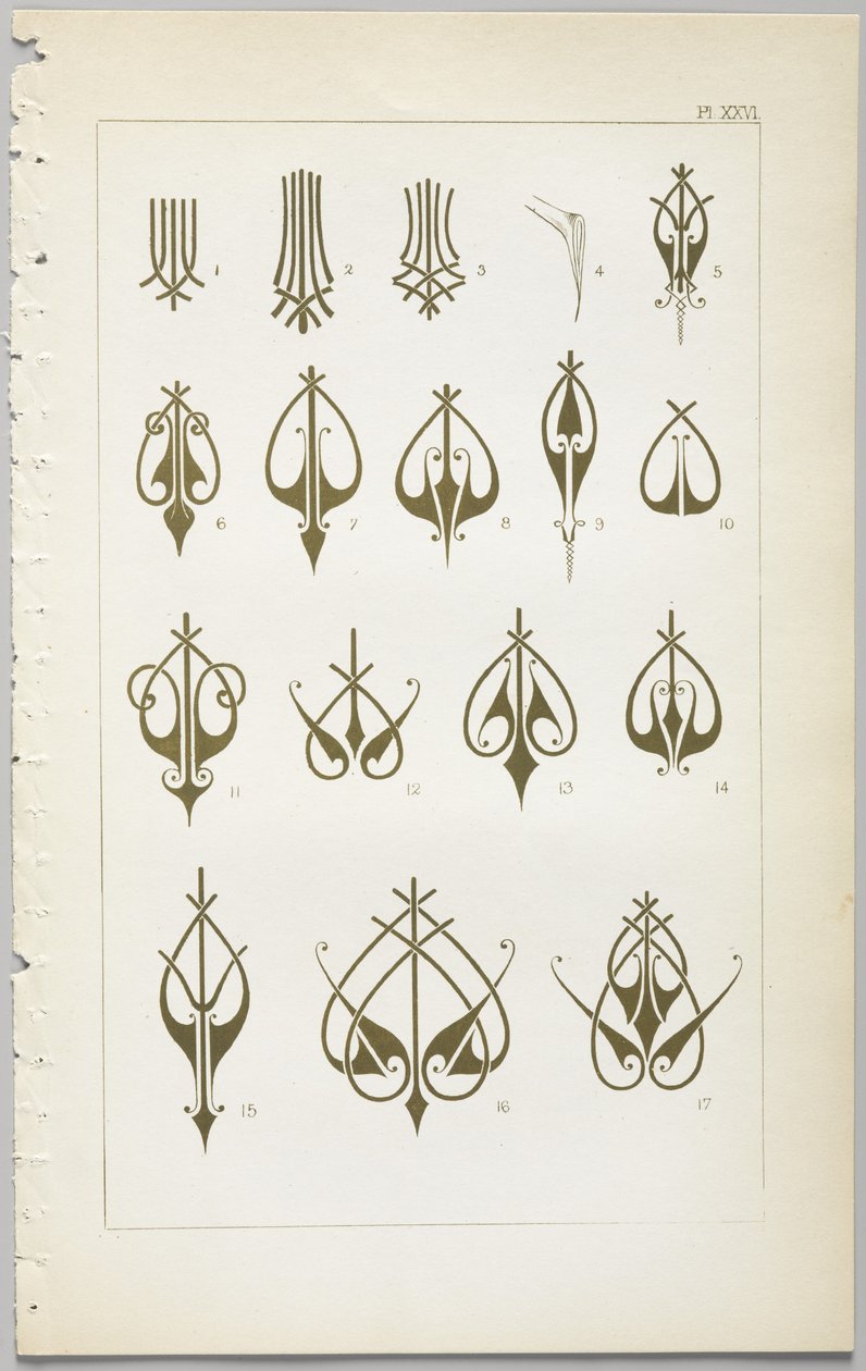 A dekoratív tervezés művészete: egy függelék, amely megadja a nap óráit, amikor a virágok nyílnak, kiadó: Day & Son, London, 1862 alkotó: Christopher Dresser