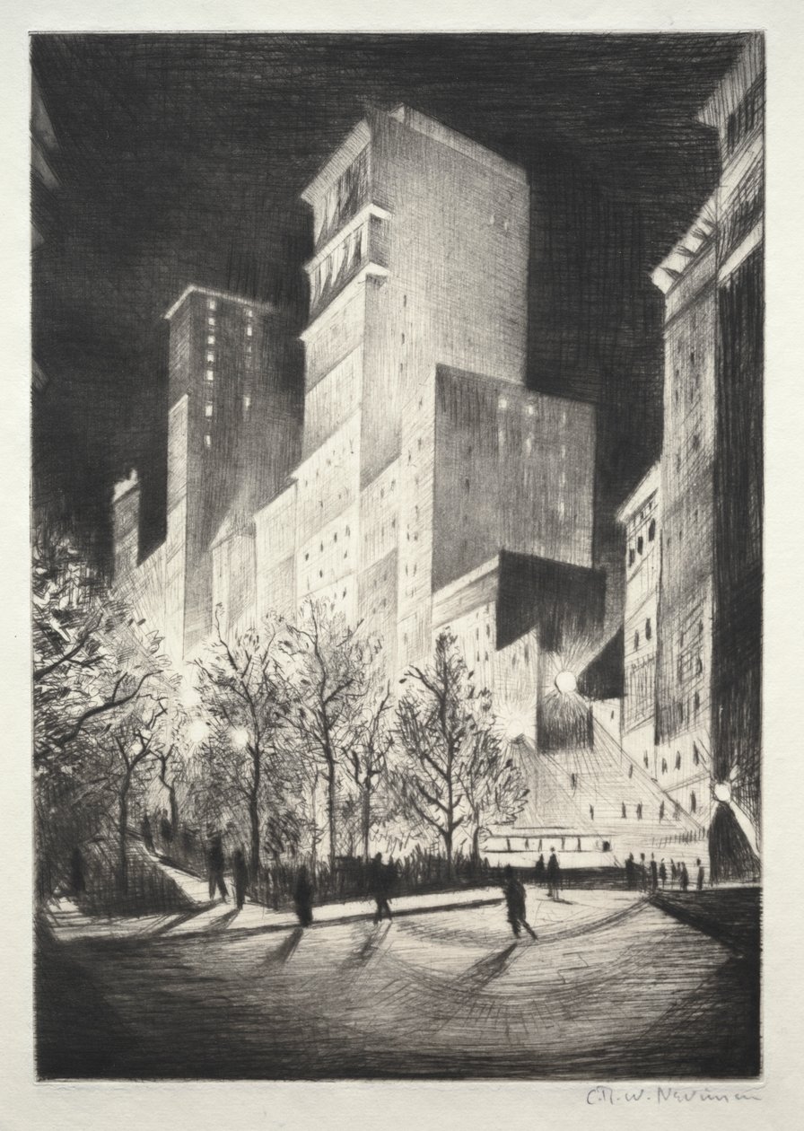 Hajnali három: A Corner a Madison Avenue mellett (2:00 New York és Metropolis néven is ismert) alkotó: Christopher Richard Wynne Nevinson
