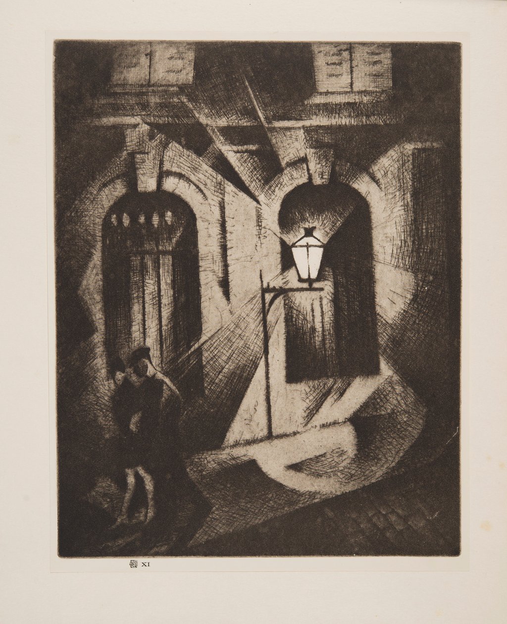 Sinister Paris Night, pub. 1929. alkotó: Christopher Richard Wynne Nevinson