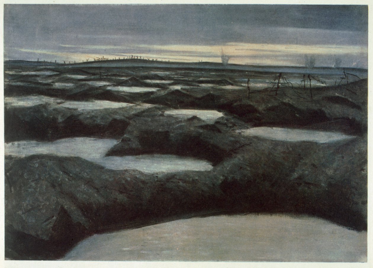 Egy lökés után, a British Artists at the Front, A nyugati front folytatása, 1918 alkotó: Christopher Richard Wynne Nevinson