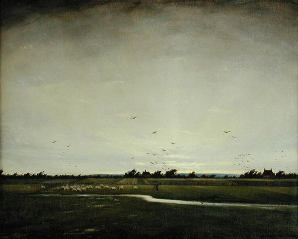 Angol táj, Romney Marsh (olaj, vászon) alkotó: Christopher Richard Wynne Nevinson