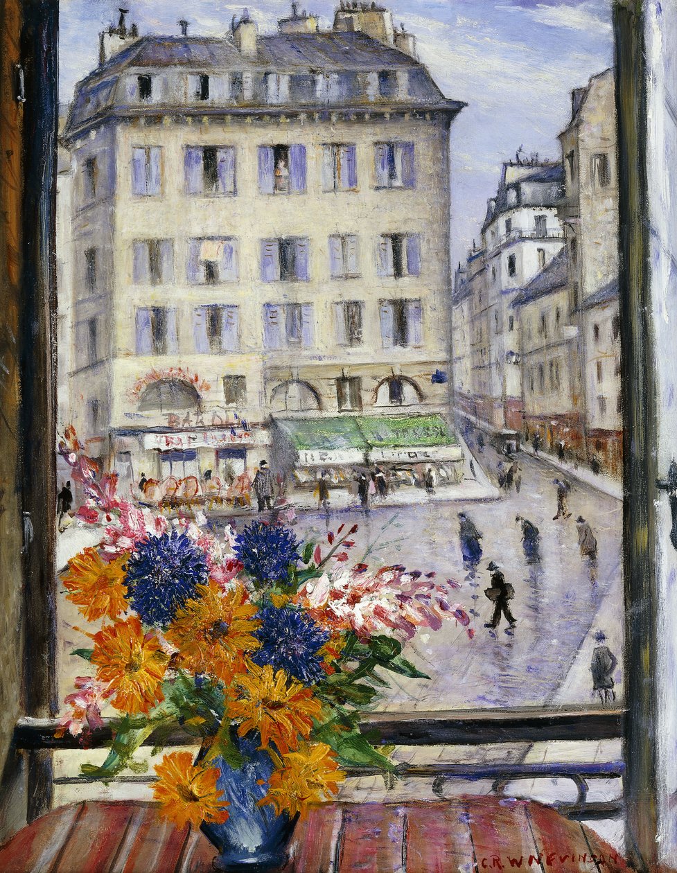 Őszi csokor; Kilátás a párizsi ablakból, alkotó: Christopher Richard Wynne Nevinson
