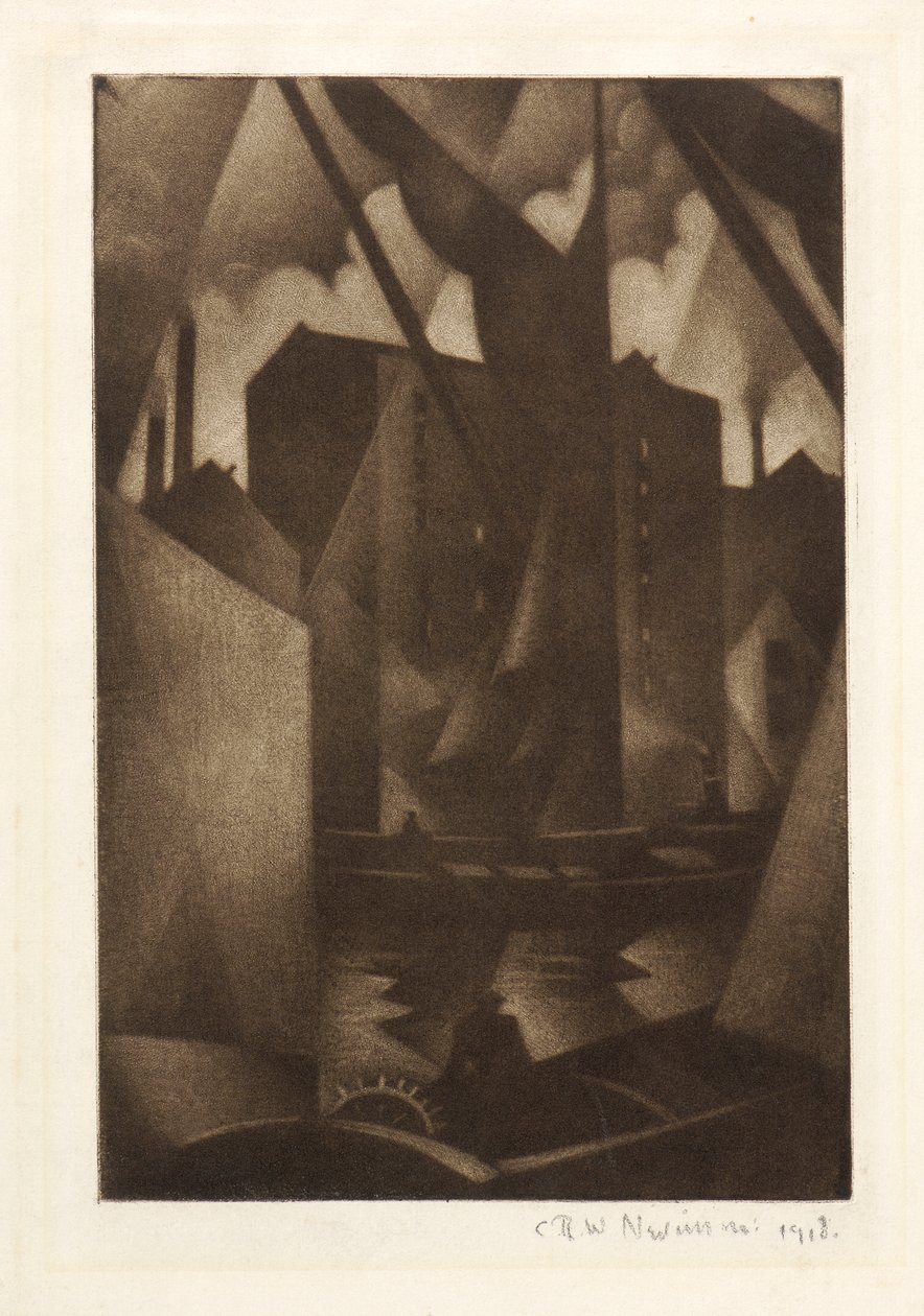 Dokk, 1918 alkotó: Christopher Richard Wynne Nevinson