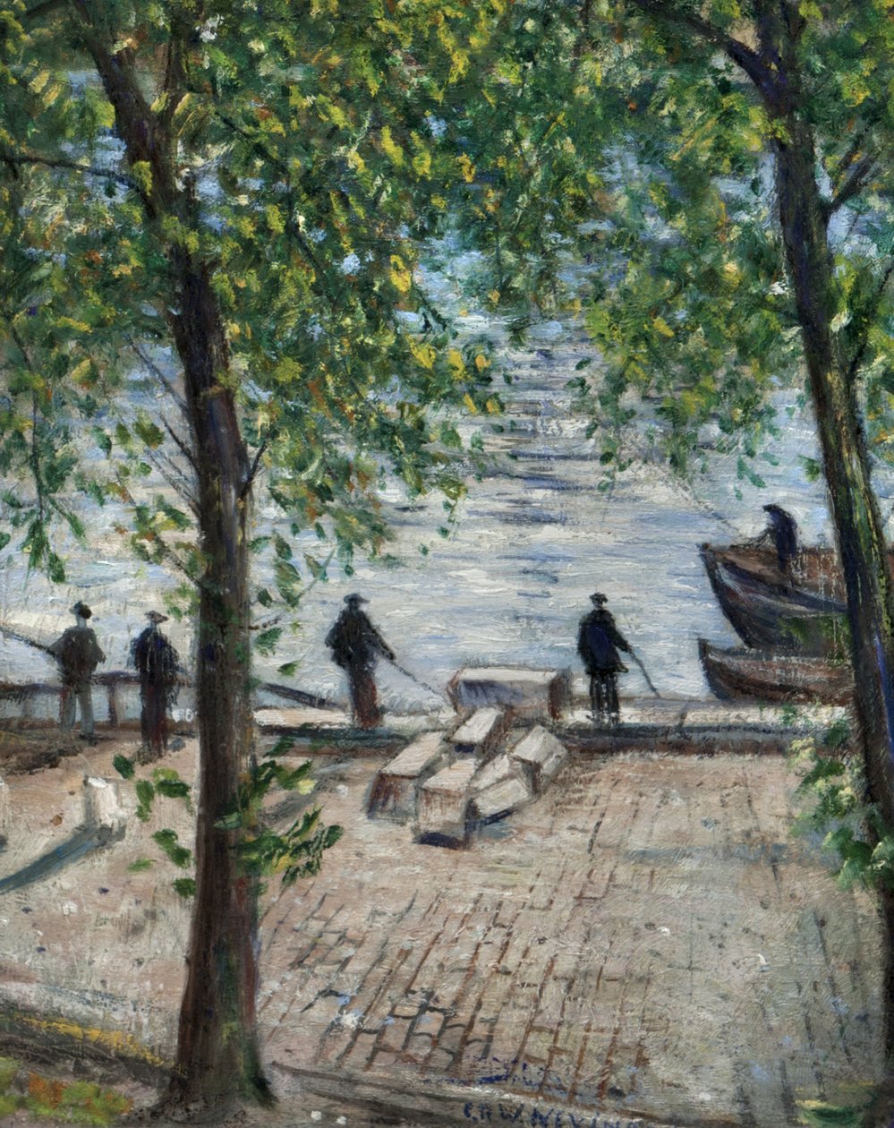 Halászok a Szajnán, 1939 alkotó: Christopher Richard Wynne Nevinson