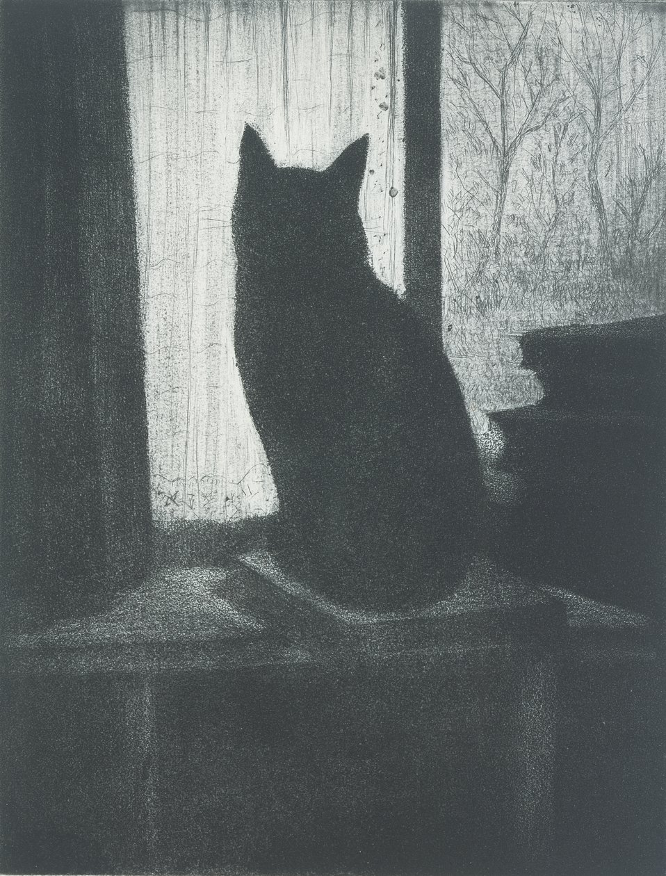 Le Chat, 1920 körül (rézkarc és akvatinta) alkotó: Christopher Richard Wynne Nevinson