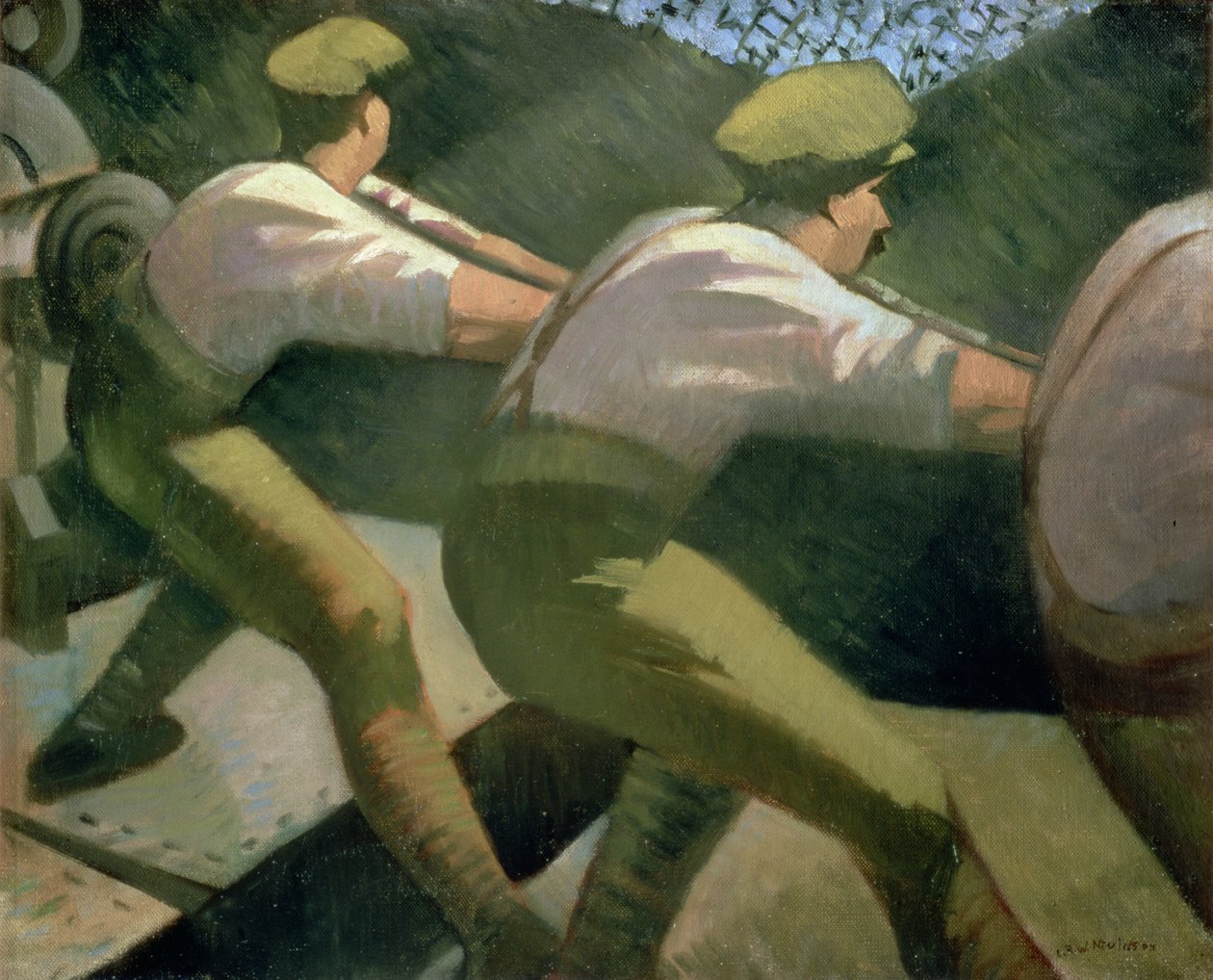 Fegyvert tölteni az árkokban, 1918 alkotó: Christopher Richard Wynne Nevinson