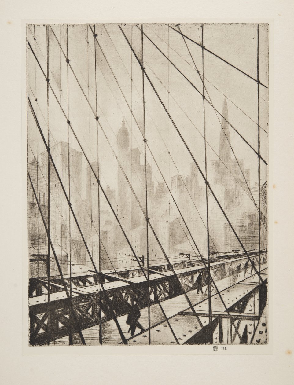 Átnézve a Brooklyn hídon, 1921 (metszet) alkotó: Christopher Richard Wynne Nevinson