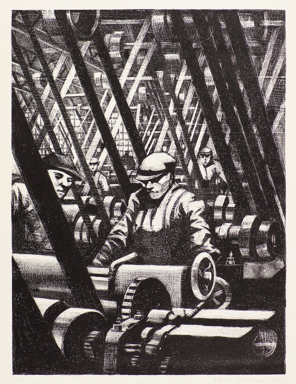 A motor készítése alkotó: Christopher Richard Wynne Nevinson