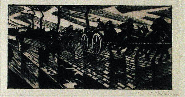 Úton Ypres felé alkotó: Christopher Richard Wynne Nevinson