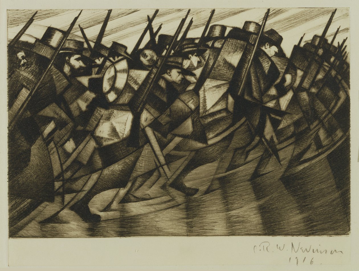 Visszatérve az árkokhoz, 1916 alkotó: Christopher Richard Wynne Nevinson