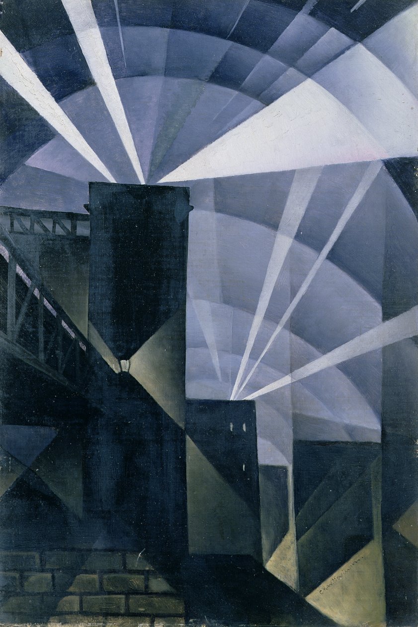 Az első keresőlámpák a Charing Crossnál alkotó: Christopher Richard Wynne Nevinson