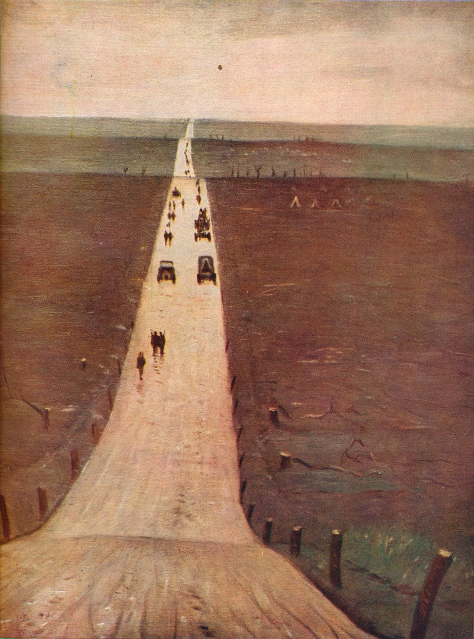 Az Arrasból Bapauméba vezető út, 1917 alkotó: Christopher Richard Wynne Nevinson