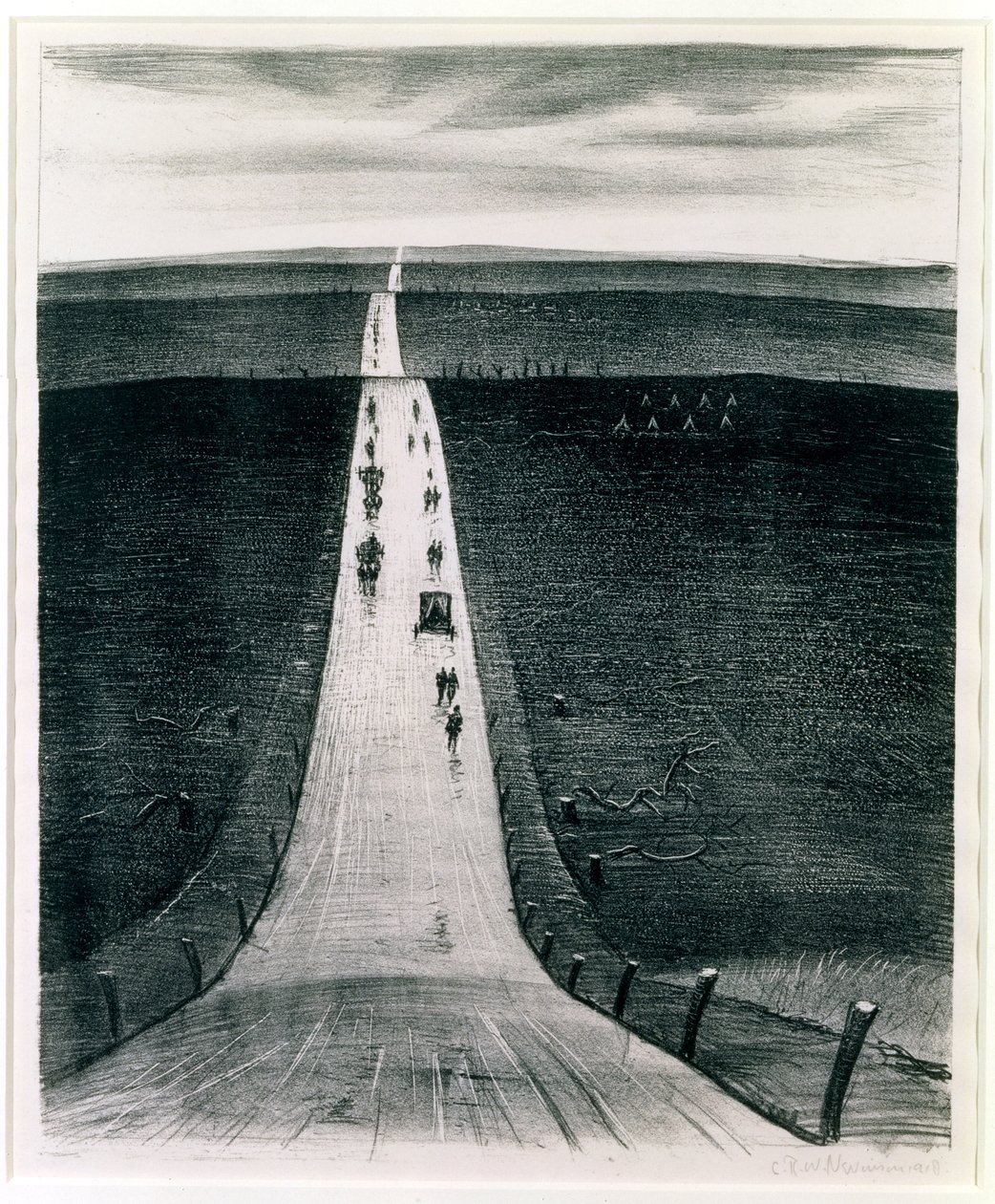 Az Arrasból Bapauméba vezető út, 1918 alkotó: Christopher Richard Wynne Nevinson