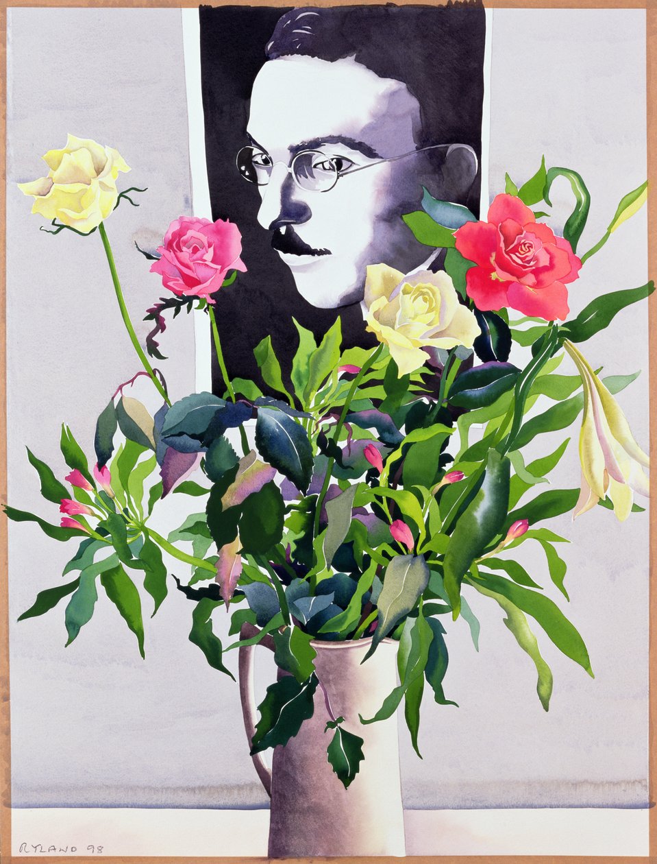 Fernando Pessoa (1888-1935), Rózsák és liliomok (wc papíron) alkotó: Christopher Ryland