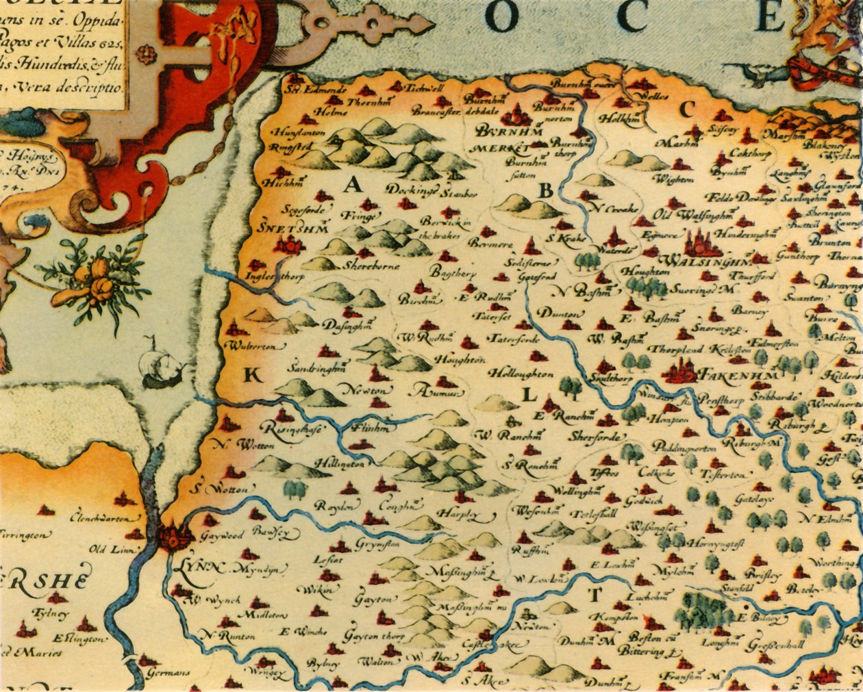 „Saxton Norfolk térképe, 1574”, 1944. alkotó: Christopher Saxton