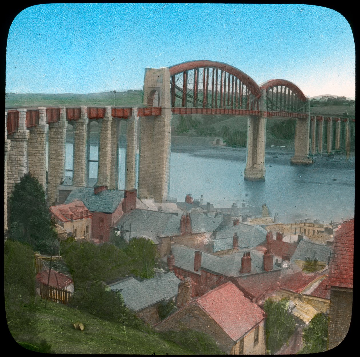 Royal Albert Bridge, Saltash, Cornwall, 19. század vége vagy 20. század eleje alkotó: Church Army Lantern Department