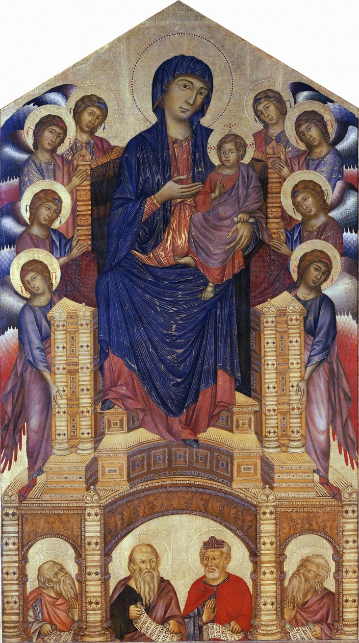 Santa Trinita Maestà (Madonna trónolva; Madonna és gyermeke trónolva nyolc angyallal, Santa Trinita Madonna) alkotó: Cimabue