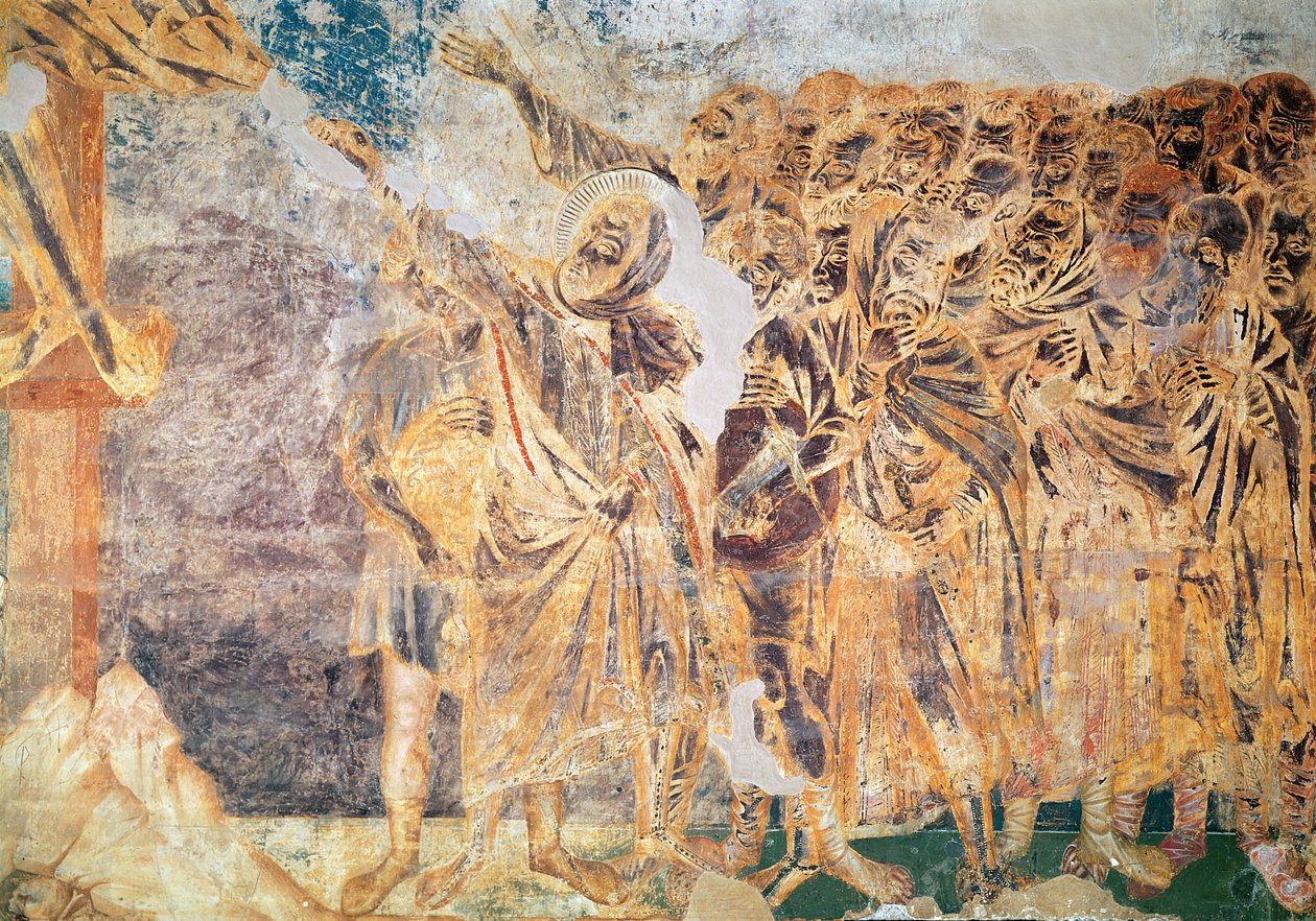 Keresztre feszítés, a jobb oldal részlete, 1270 körül (439294 részlet) alkotó: Giovanni Cimabue