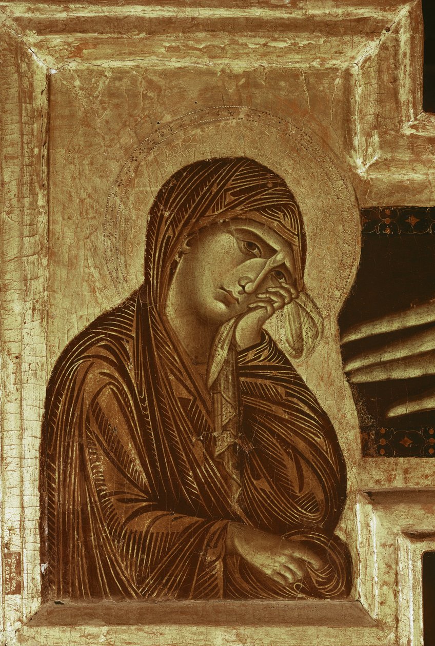 Feszület: a Szűz részlete (tempera fán alkotó: Cimabue