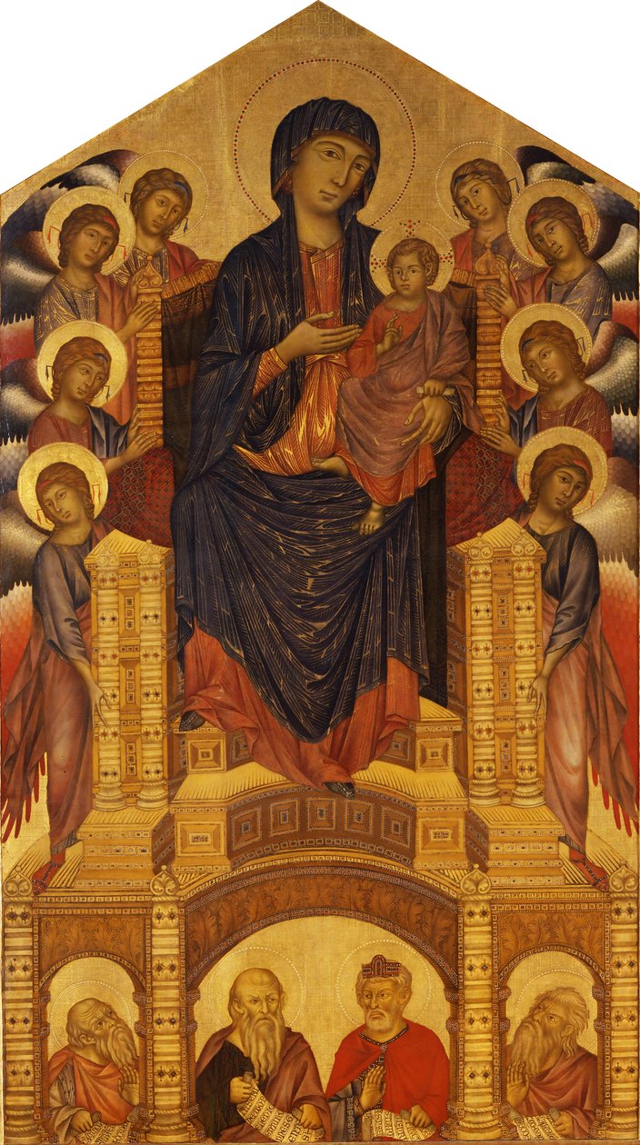 Santa Trinita Maestà (Madonna trónolva; Madonna és gyermeke trónolva nyolc angyallal, Santa Trinita Madonna) alkotó: Cimabue