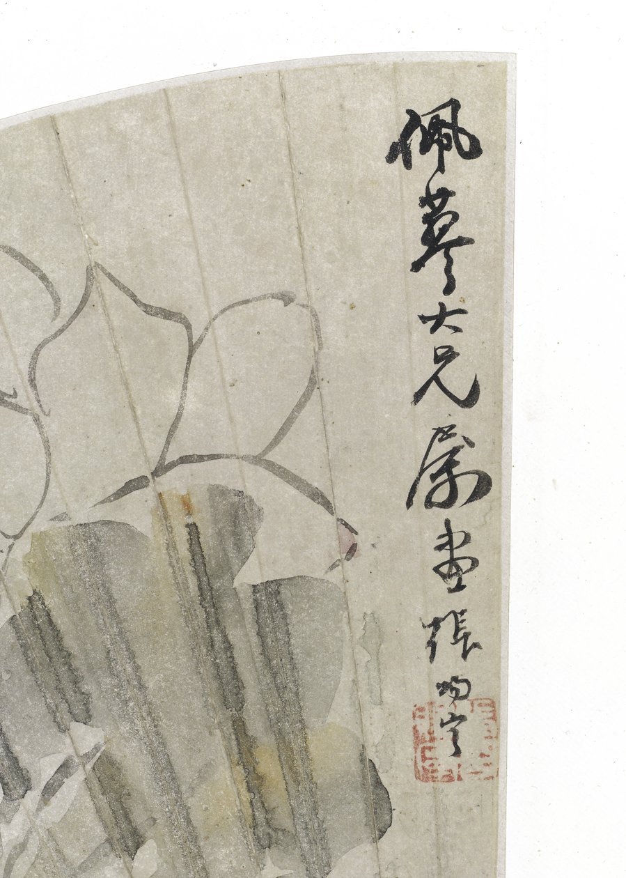 Lótuszvirág és levelek (tinta és világos színek papíron) alkotó: Cining Zhang