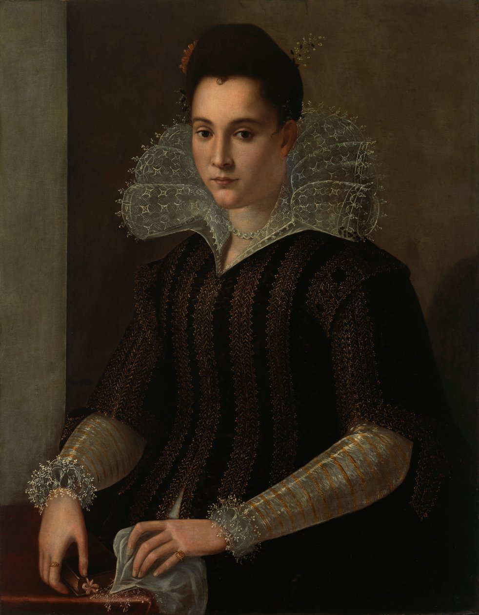 Finn hölgy portréja alkotó: Circle of Alessandro Allori