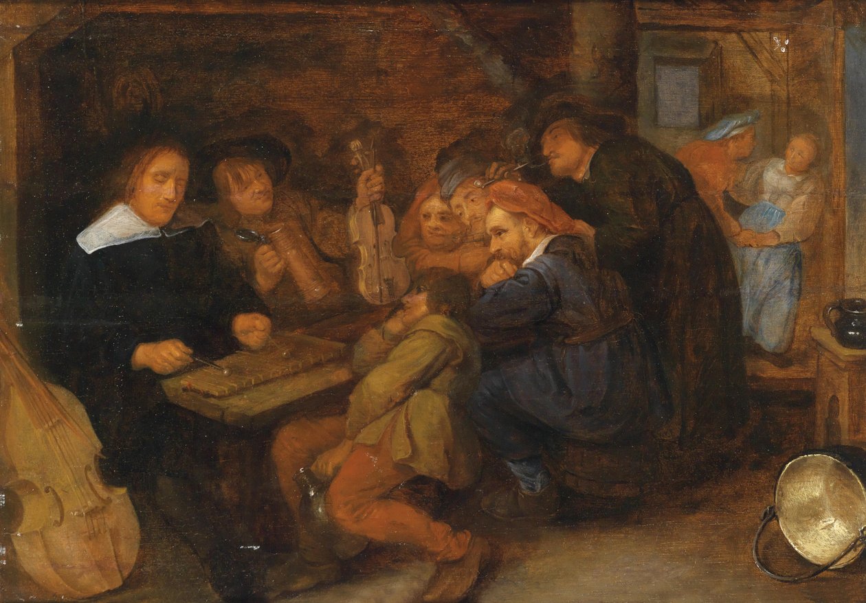 Fogadós zenélő emberekkel alkotó: David Ryckaert