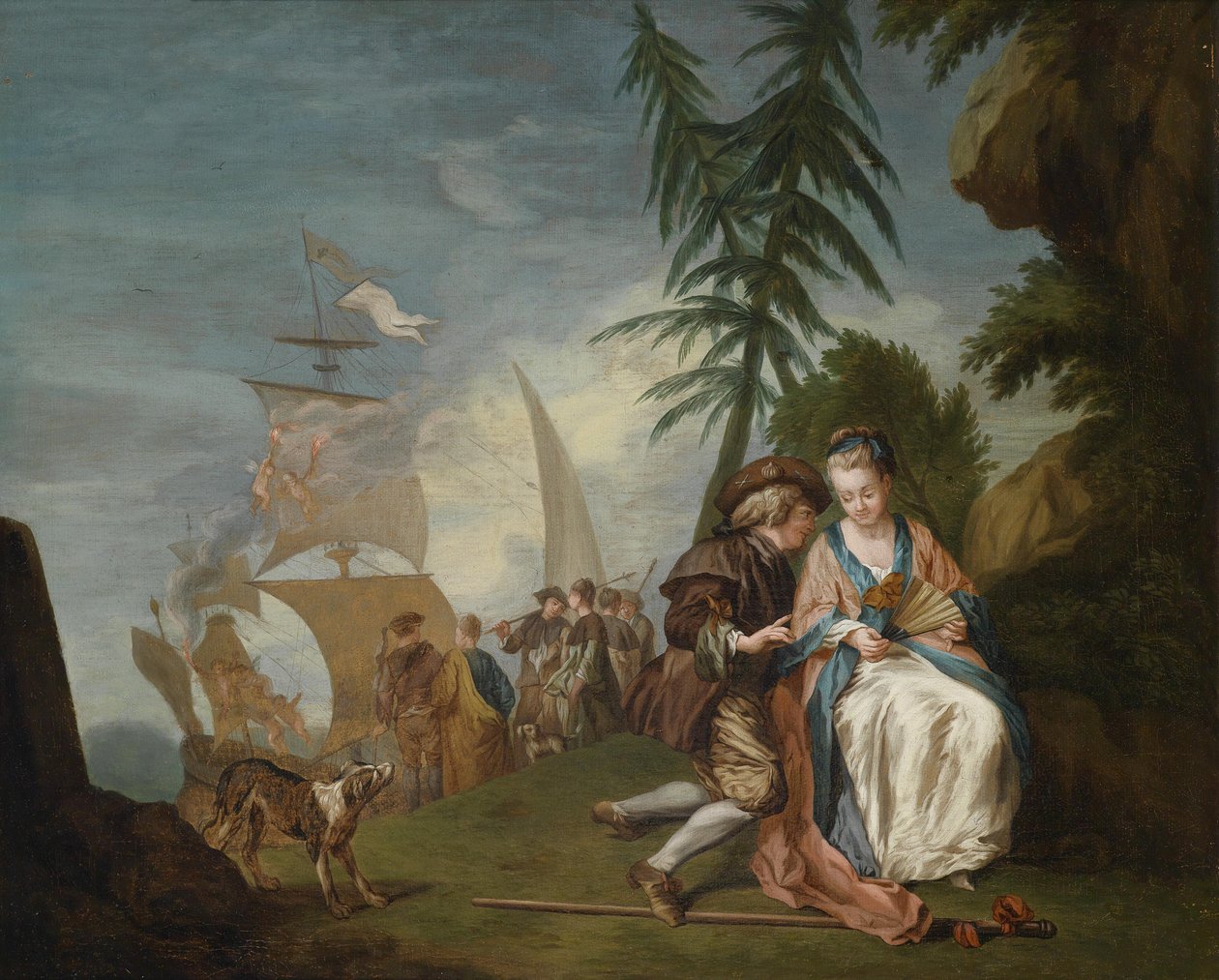 Gáláns pár, mielőtt nekivágna Kytherának alkotó: Circle of Jean Baptiste Le Prince