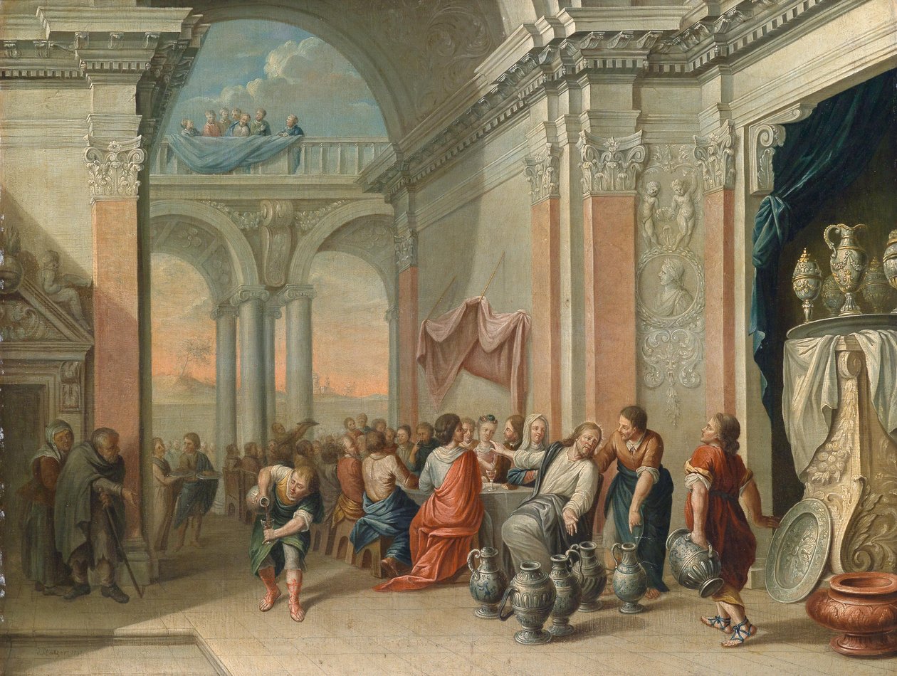 Az esküvő Kánában alkotó: Circle of Johann Georg Platzer