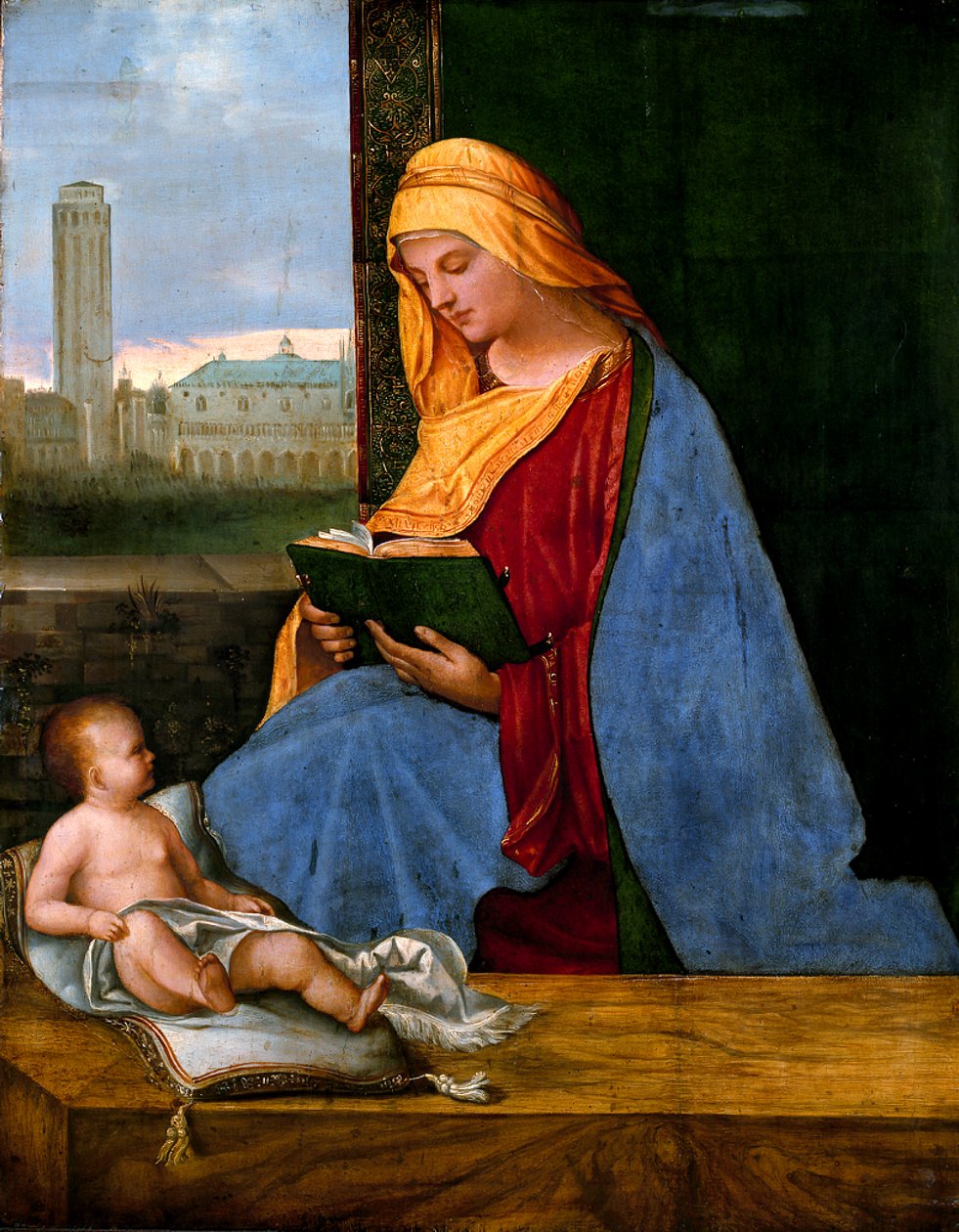 A Szűzanya és gyermeke Velence látképével (Tallard Madonna) alkotó: circle of Giorgione