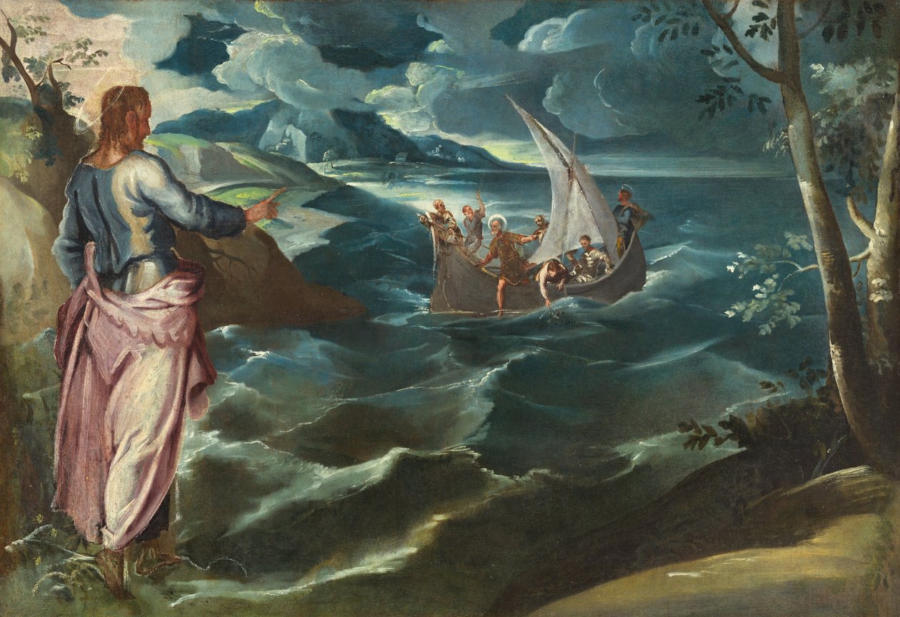 Krisztus a Galileai-tengernél alkotó: Circle of Jacopo Tintoretto