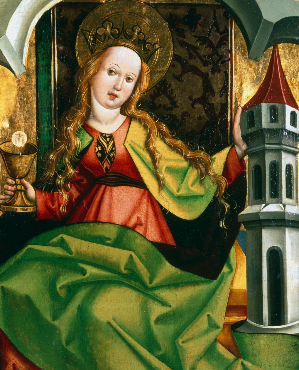 „Szent Borbála”, c1495-c1519 alkotó: Circle of Jan Polak