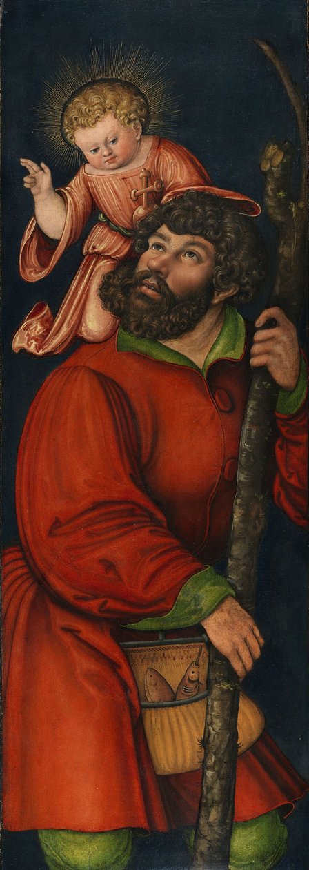 Német: Der heilige Christophorus Szent Kristóf alkotó: Circle of Lucas Cranach the Elder