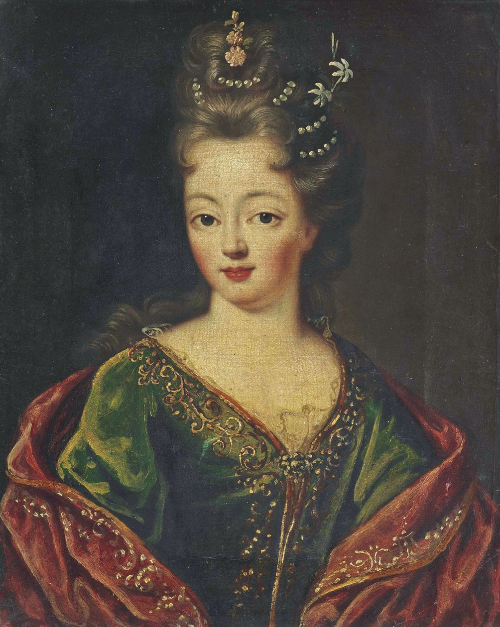 Mignard kör - Egy hölgy portréja, akit hagyományosan Bourbon Louise Bénédicte-ként azonosítanak alkotó: Circle of Pierre Mignard I