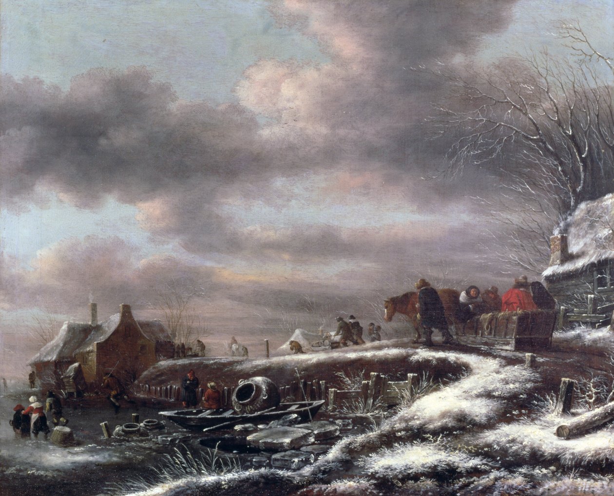 Téli táj (olaj, vászon) alkotó: Claes (1630 76) Molenaer