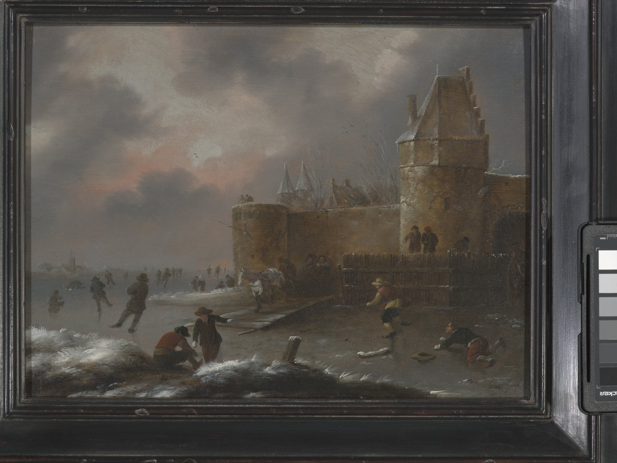 Téli táj korcsolyázókkal, 1660 körül (olaj, fa) alkotó: Claes (1630 76) Molenaer