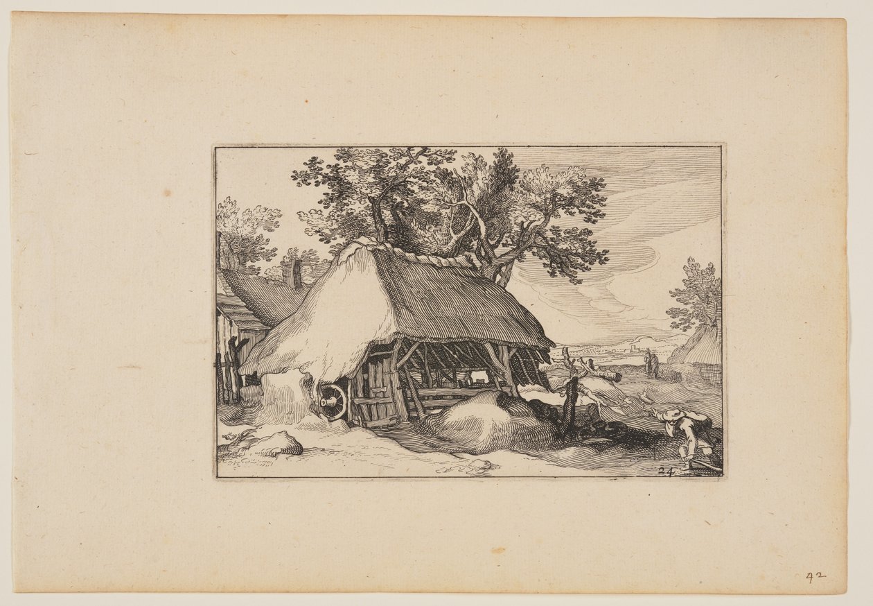 A Barn, a Landscapes (Verscheyden aerdige Lanthuysen...) alkotó: Claes Jansz. Visscher