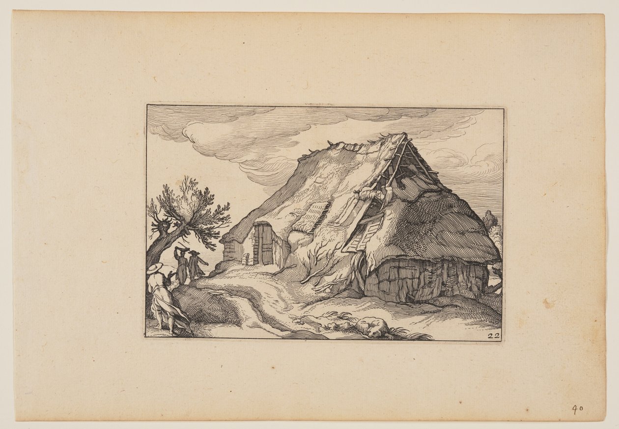 A Barn, a Landscapes (Verscheyden aerdige Lanthuysen...) alkotó: Claes Jansz. Visscher