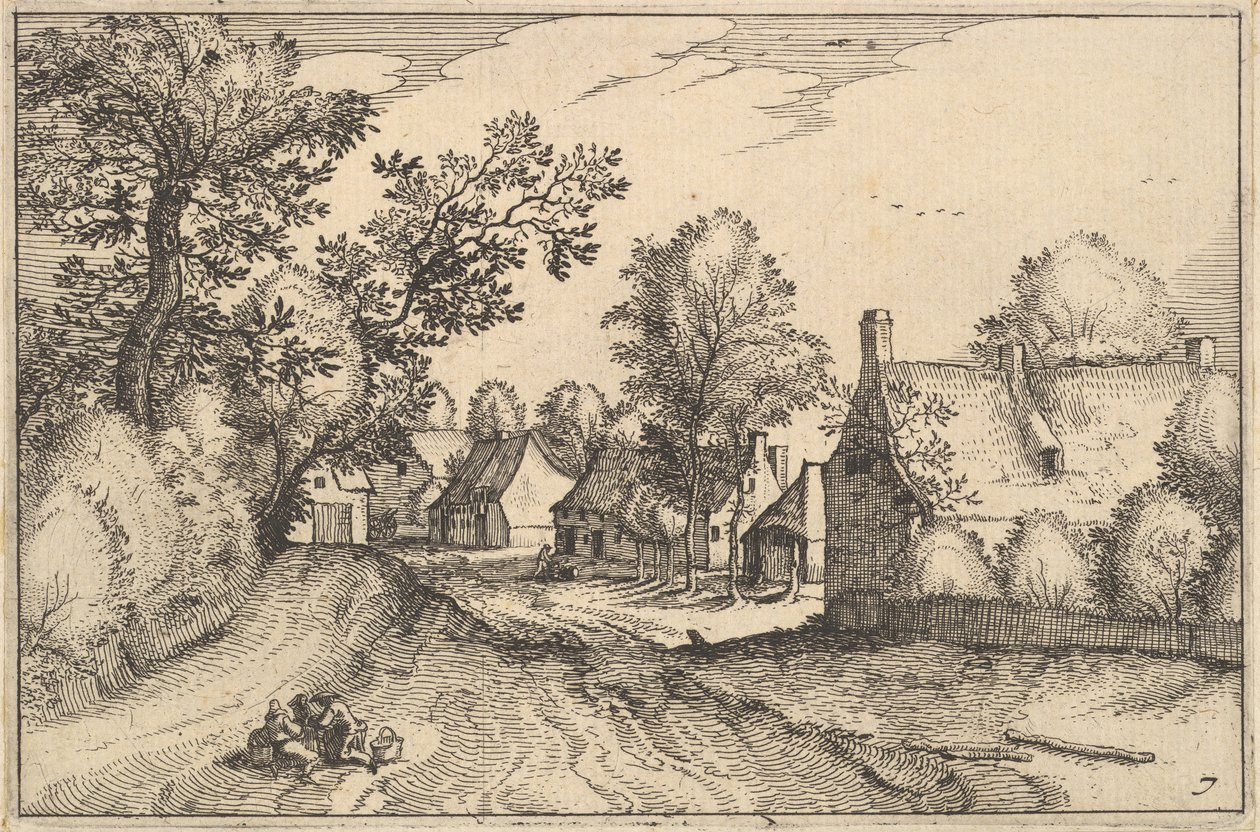 A Village Road, 7-es tábla 1610 alkotó: Claes Jansz Visscher