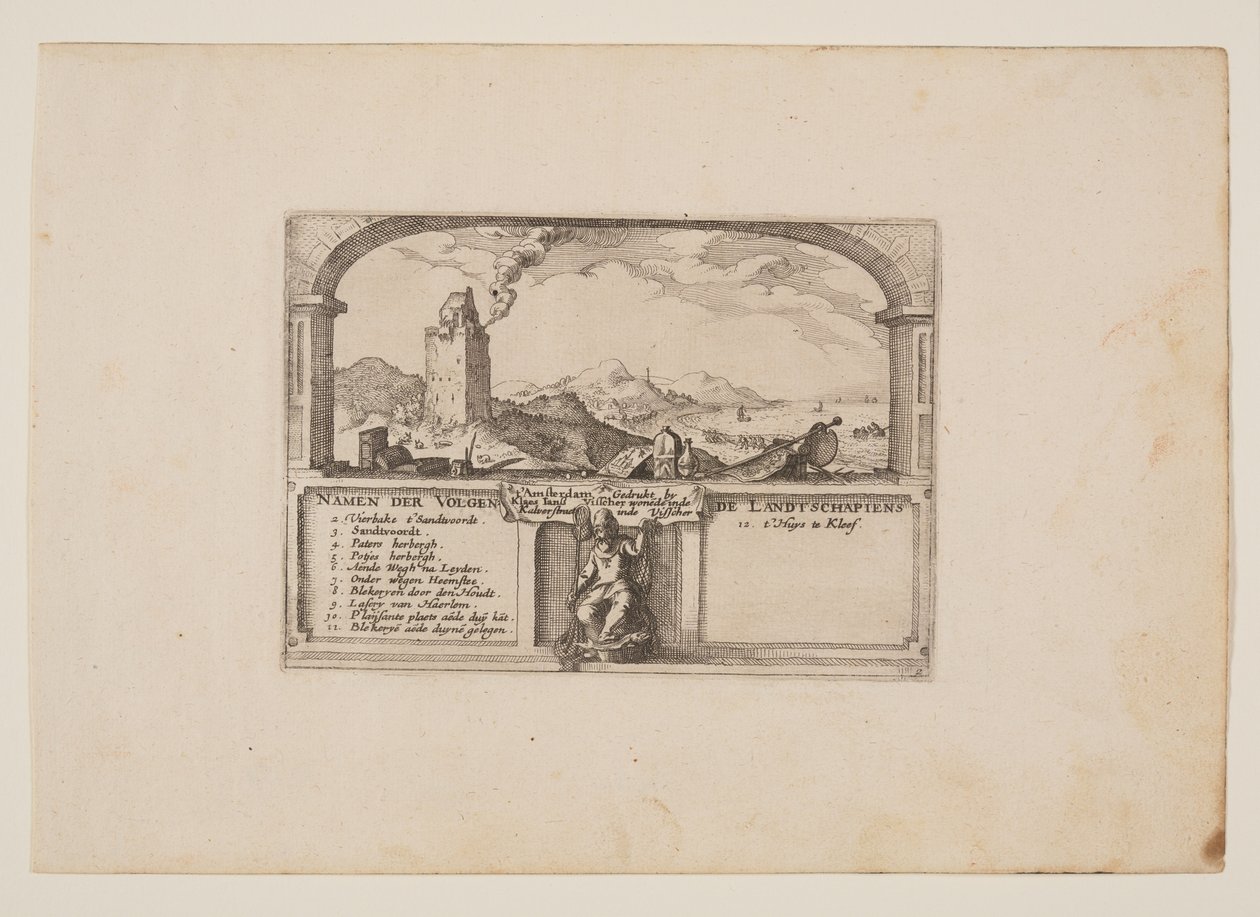 Zandvoort-i jelzőfény, a Haarlem környéki kilátásokból (Plaisante Plaetsen) alkotó: Claes Jansz. Visscher