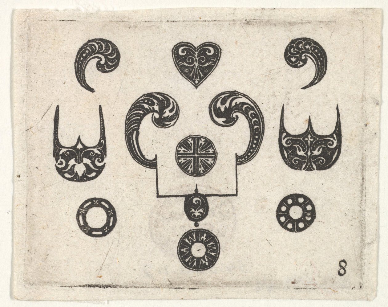 Blackwork nyomat különböző motívumokkal, kb. 1620. alkotó: Claes Jansz Visscher